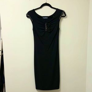 Jeweled Black Bodycon Dress